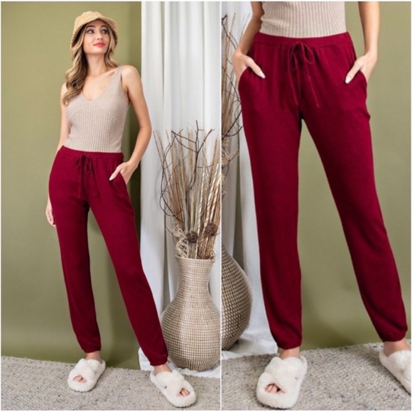 New USA MADE Women's Comfy Leisure Everyday Weekend Soft Brushed Spring Joggers - Picture 3 of 3